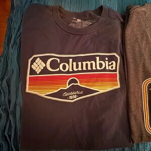 Columbia Navy T-Shirt with Retro Graphic